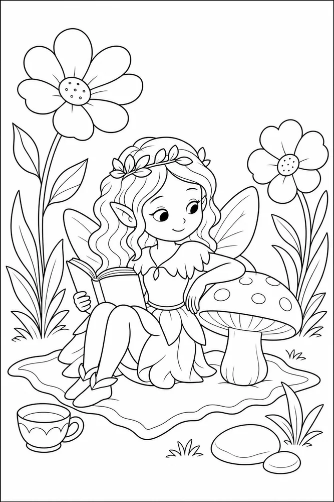 Fairy Garden Fairy Garden Wing Portrait coloring page