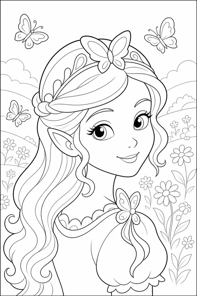 Fairy Tale Fairy Tale Butterfly Meadow coloring page