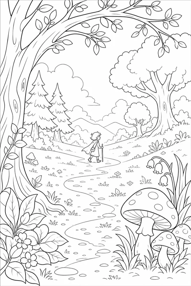 Fairy Tale Fairy Tale Forest Clearing coloring page