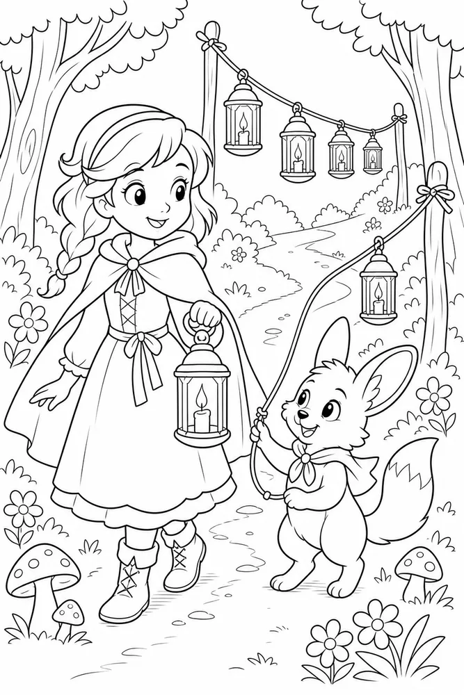 Fairy Tale Fairy Tale Lantern Trail coloring page