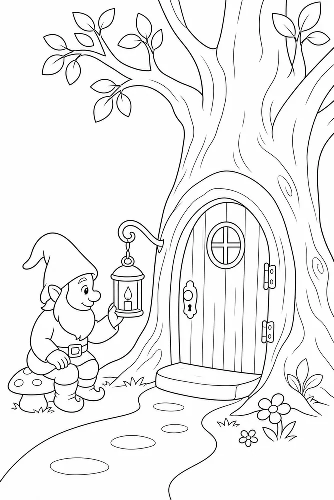 Fairy Tale Fairy Tale Tree Door coloring page
