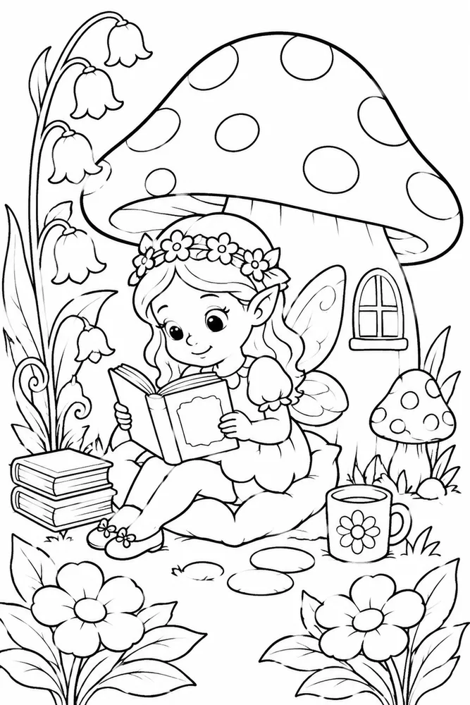 Fairy Tale Fairy Tale Wing Portrait coloring page