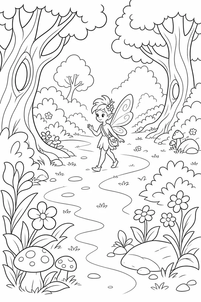 Fairy Wings Fairy Wings Forest Clearing coloring page