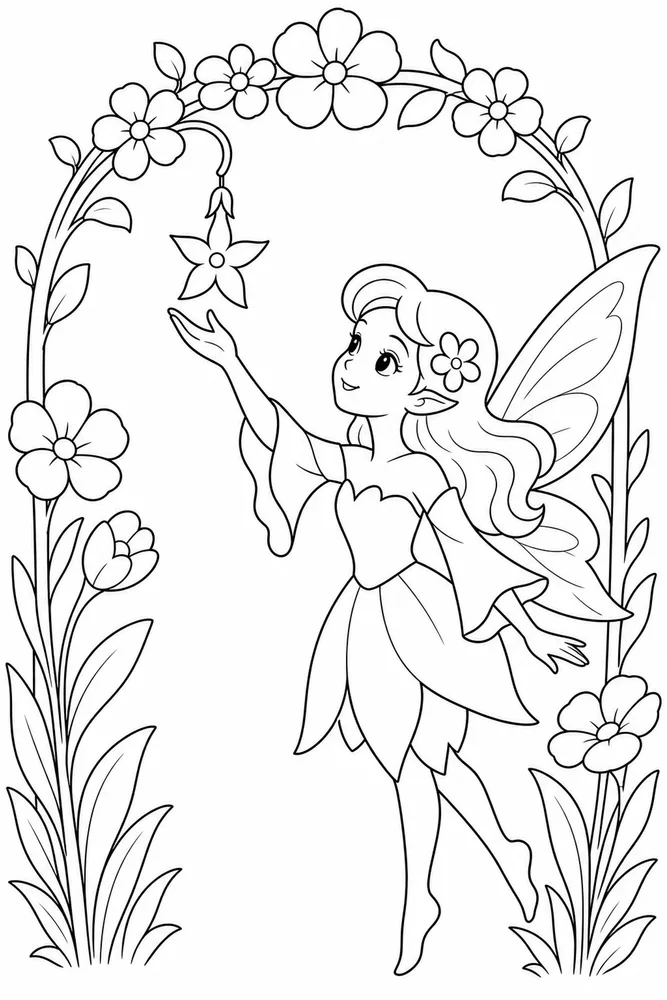 Flower Fairy Flower Fairy Flower Arch coloring page
