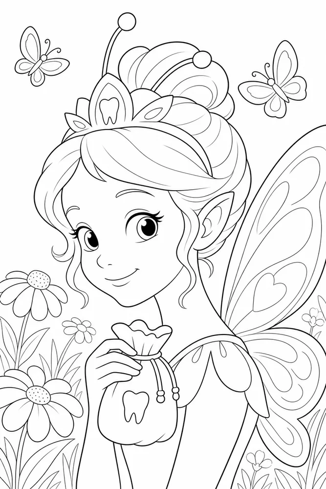 Tooth Fairy Tooth Fairy Butterfly Meadow coloring page