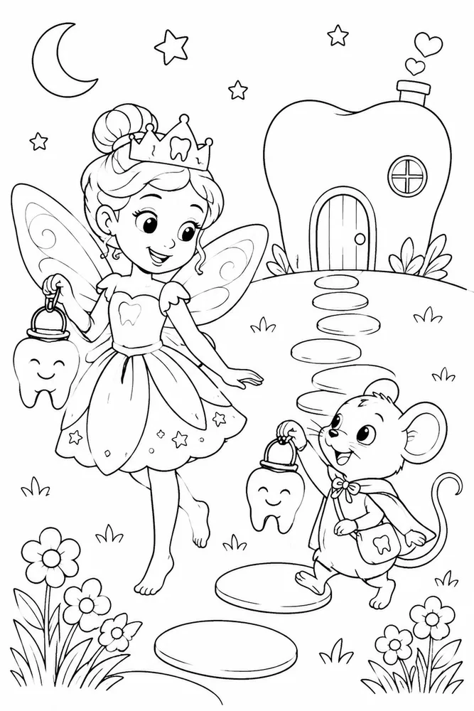 Tooth Fairy Tooth Fairy Lantern Trail coloring page