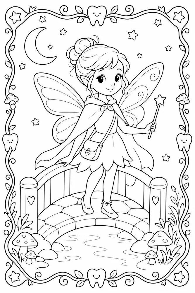 Tooth Fairy Tooth Fairy Tiny Bridge coloring page