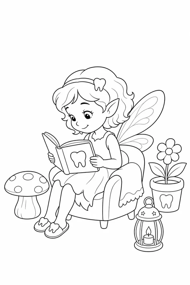 Tooth Fairy Tooth Fairy Wing Portrait coloring page