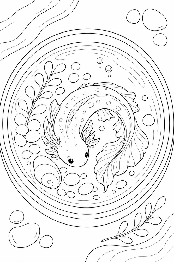 Fish Bowl Fish bowl cozy indoor moment coloring page