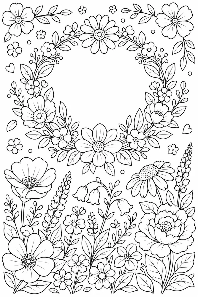 Beautiful Flower Crown No Person coloring page