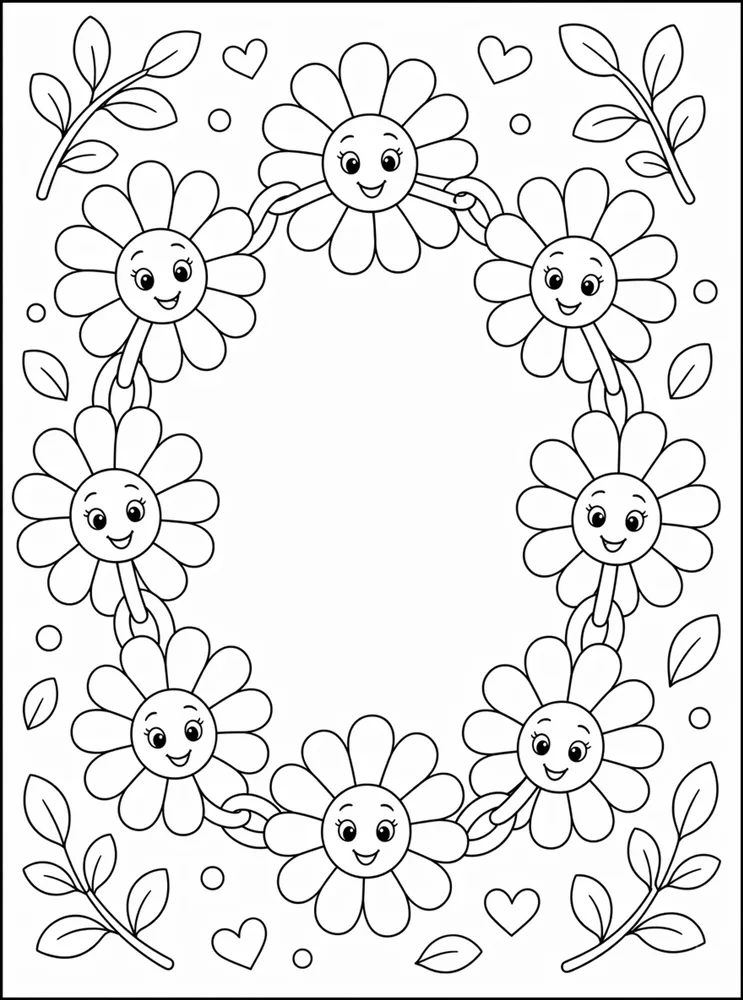 Daisy Flower Daisy Chain coloring page