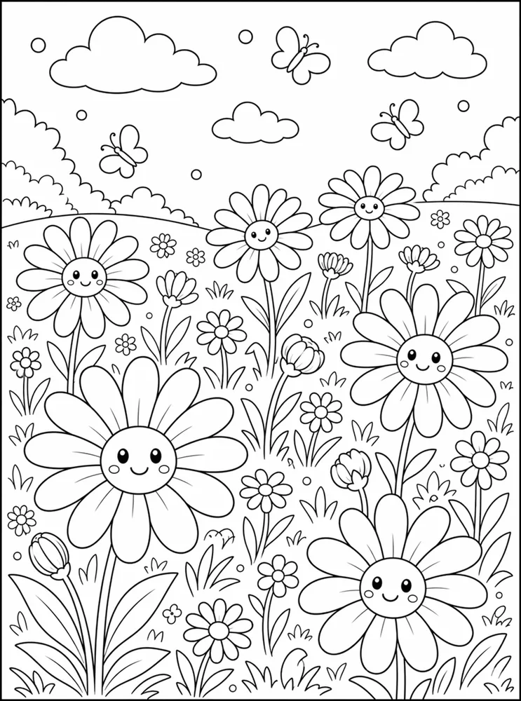 Daisy Flower Daisy Meadow coloring page