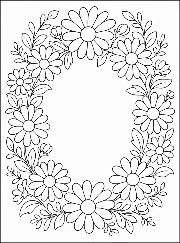 Daisy Flower Daisy Wreath coloring page