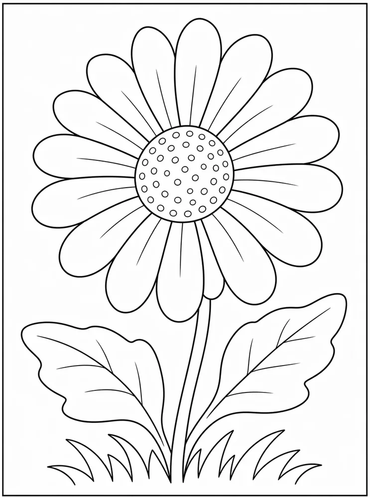 Daisy Flower Simple Daisy coloring page