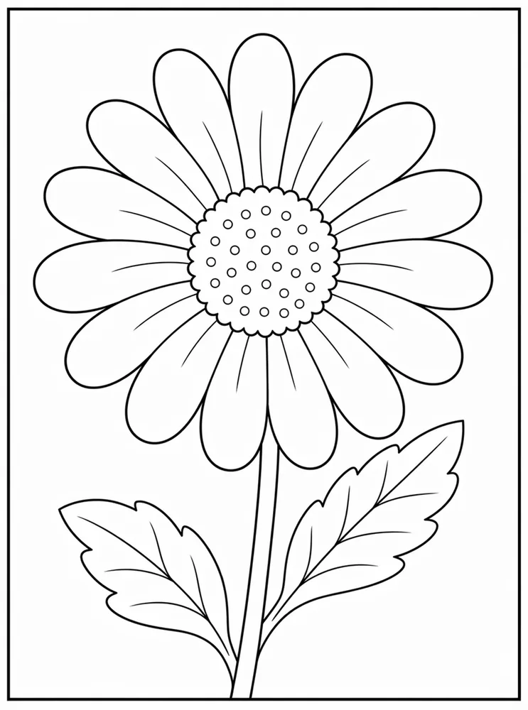 Daisy Flower Coloring Pages preview: Daisy Flower Single Daisy coloring page