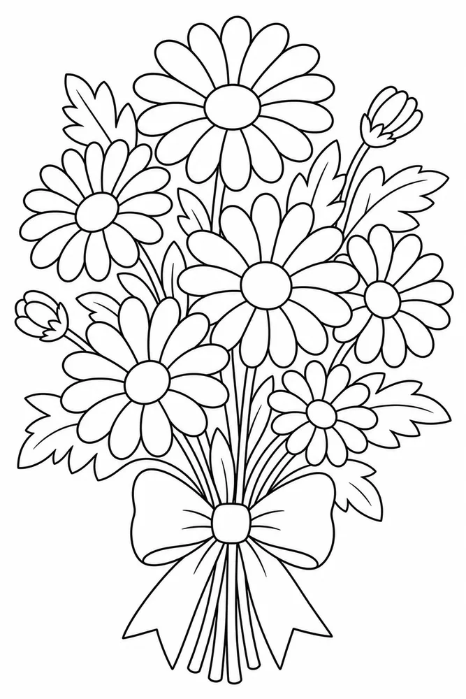 Flower Bouquet Daisy Bouquet coloring page
