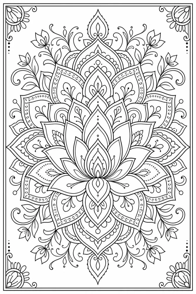Flower Mandala Lotus Mandala coloring page