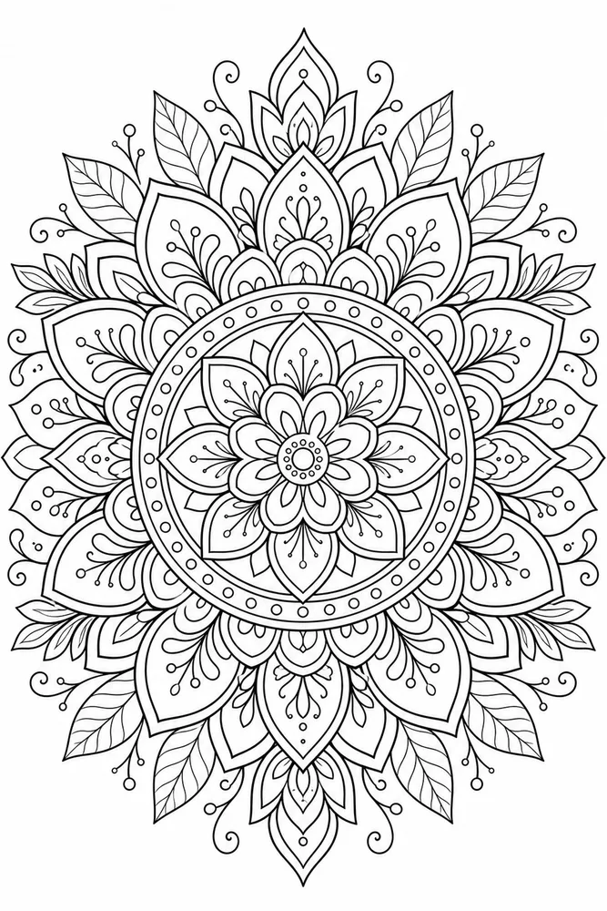Flower Mandala Simple Mandala coloring page