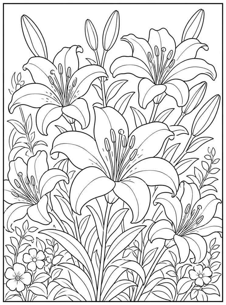 Lily Flower Garden Lily coloring page
