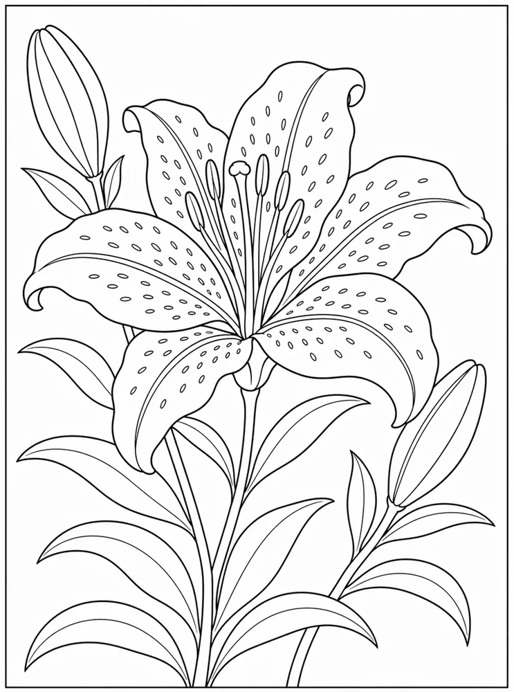 Lily Flower Tiger Lily Generic coloring page