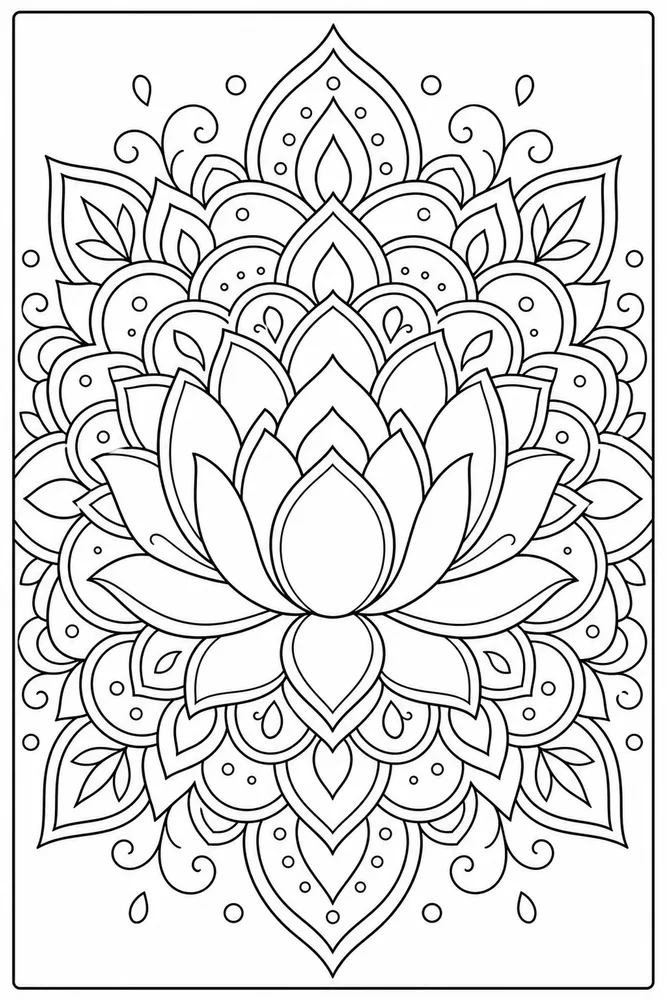 Lotus Flower Lotus Mandala coloring page
