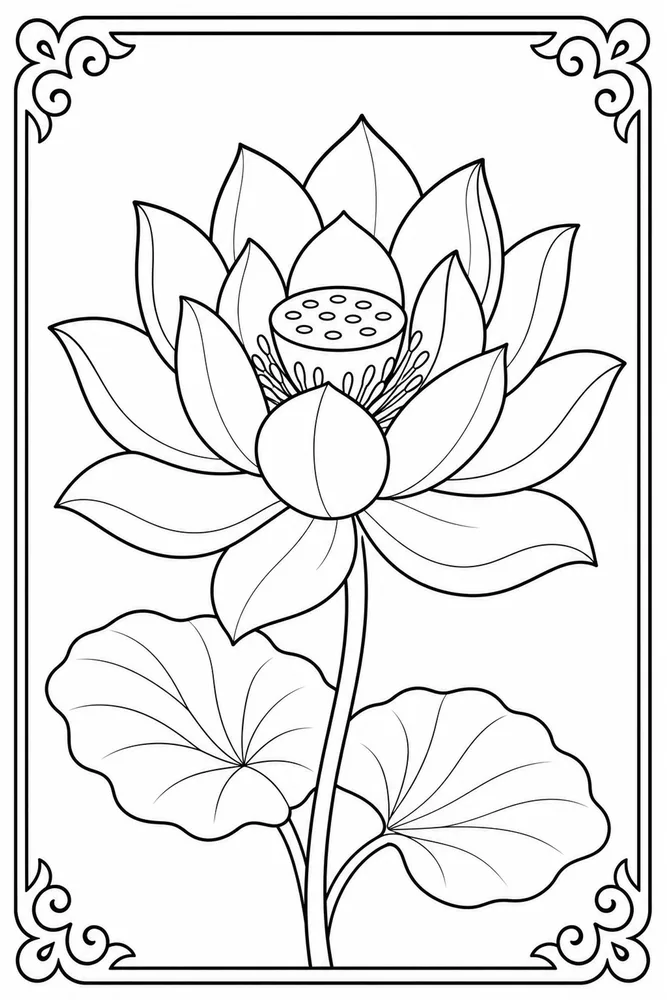 Lotus Flower Simple Lotus coloring page