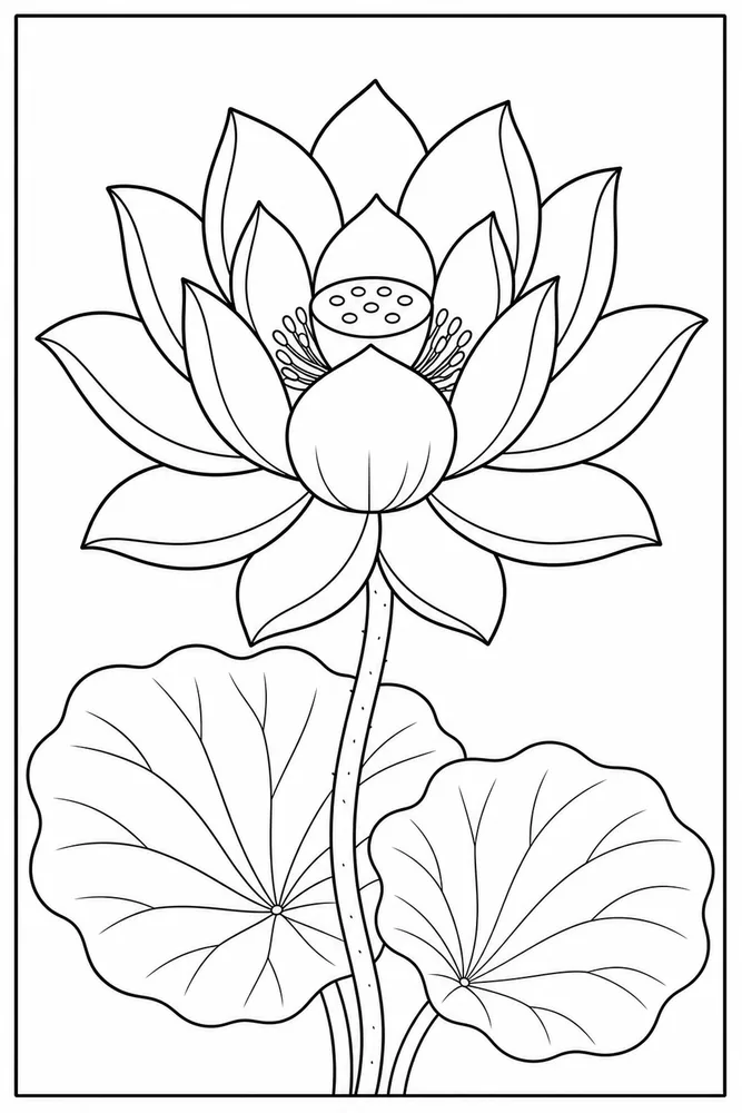 Lotus Flower Single Lotus coloring page