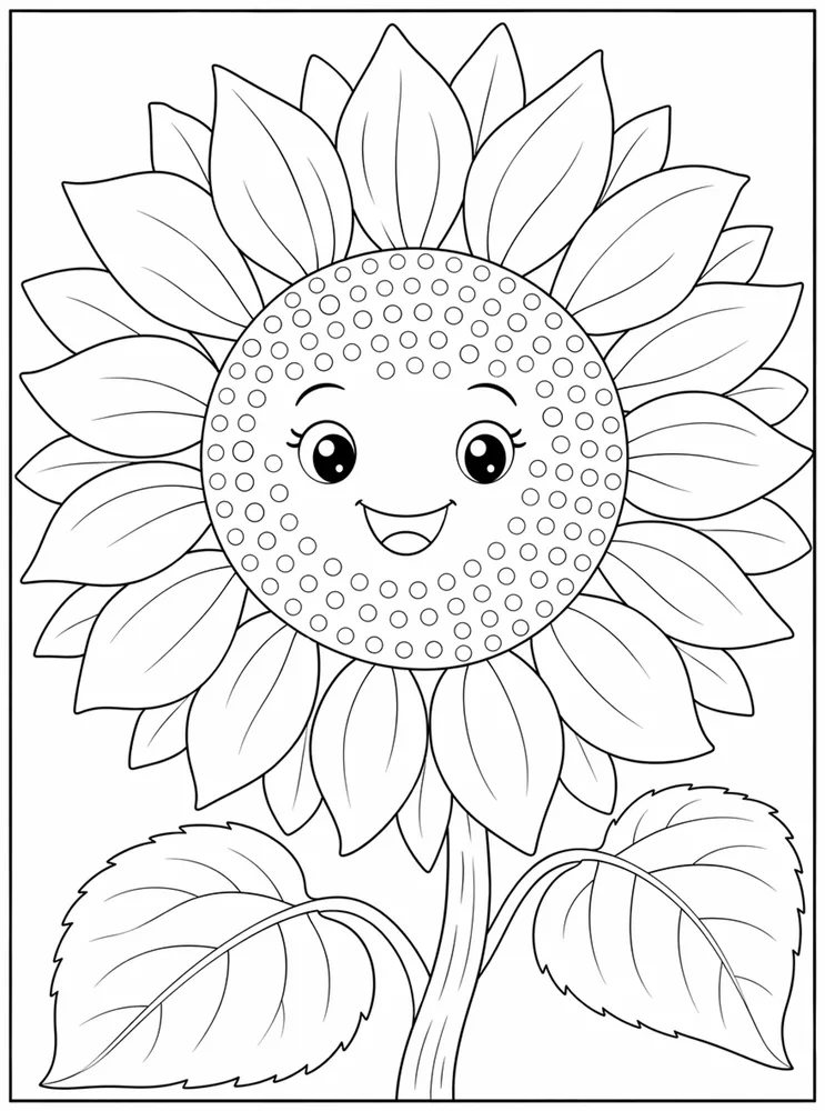 Sunflower Large Sunflower Head coloring page