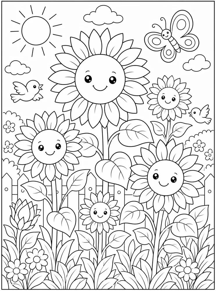 Sunflower Sunflower Garden coloring page