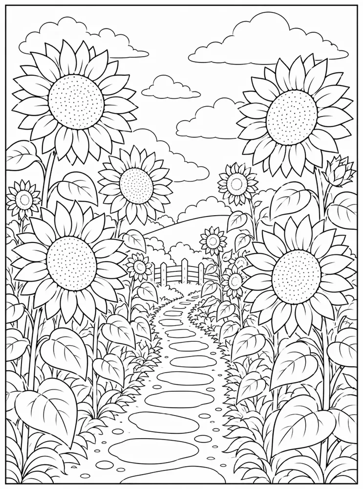 Sunflower Sunflower Path coloring page