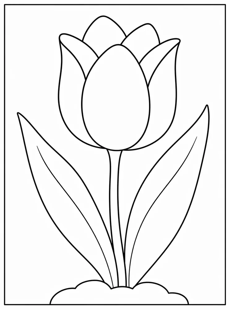 Tulip Flower Simple Tulip coloring page
