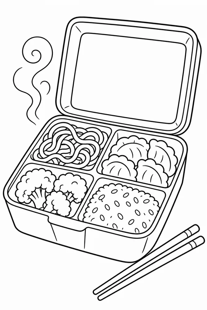 Chinese Food Chinese Food Lunch Box coloring page