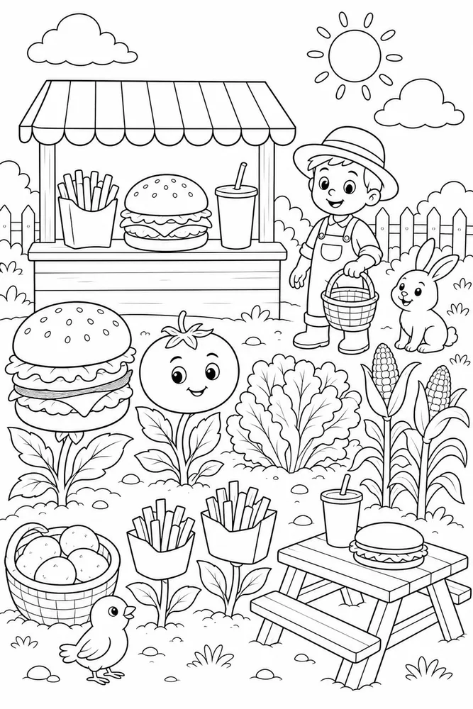 Fast Food Fast Food Garden Harvest coloring page