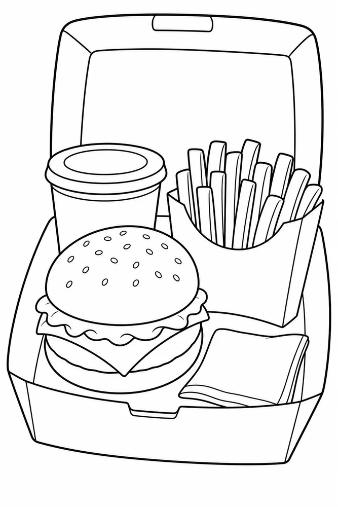 Fast Food Fast Food Lunch Box coloring page