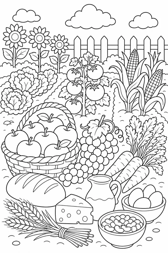 Food Groups Food Groups Garden Harvest coloring page
