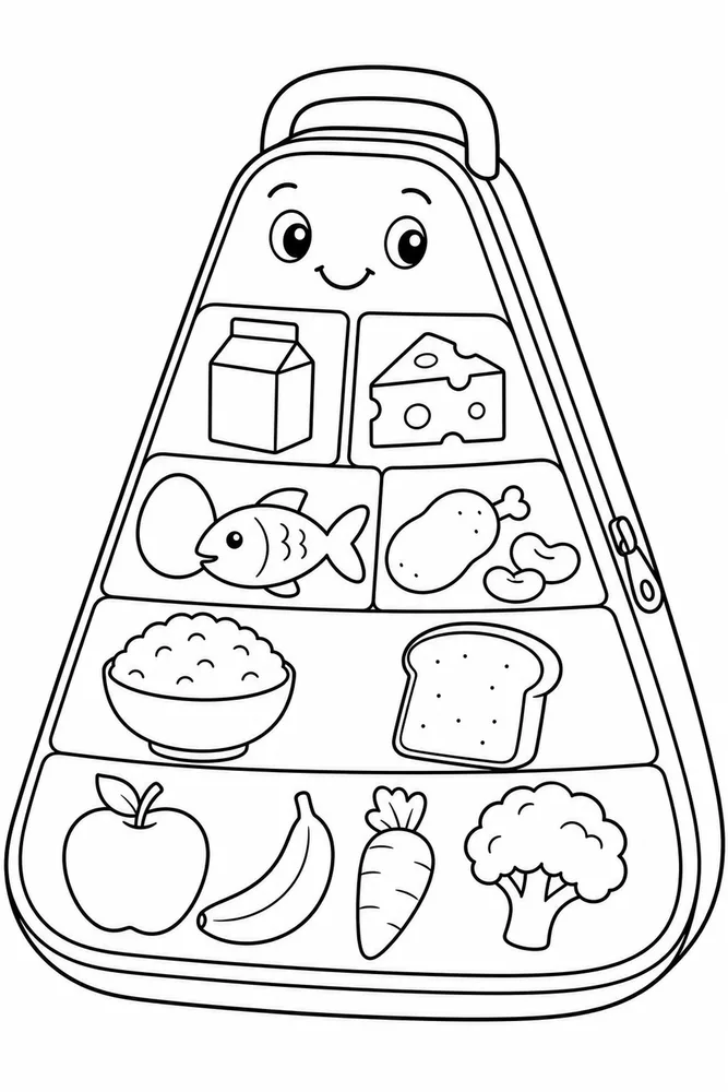 Food Pyramid Food Pyramid Lunch Box coloring page
