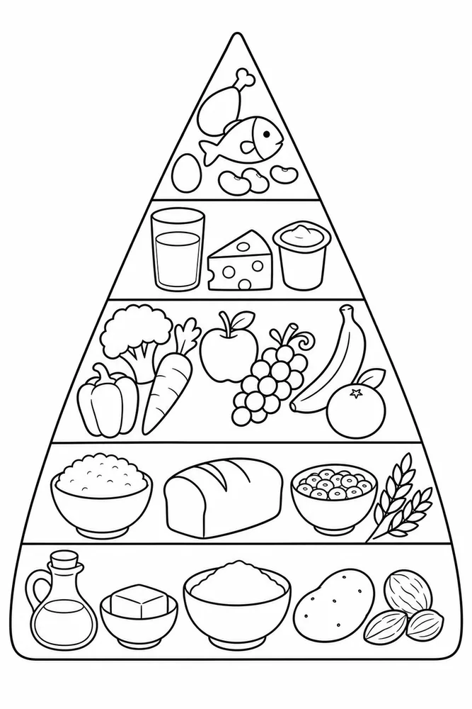 Food Pyramid Food Pyramid Simple Ingredient Set coloring page