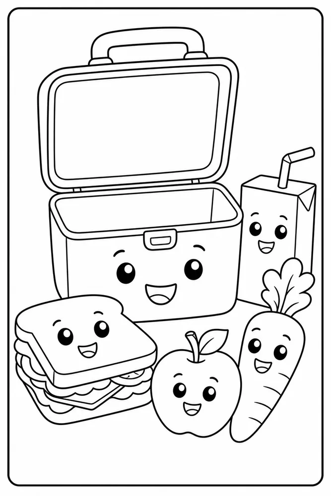 Food With Faces Food With Faces Lunch Box coloring page