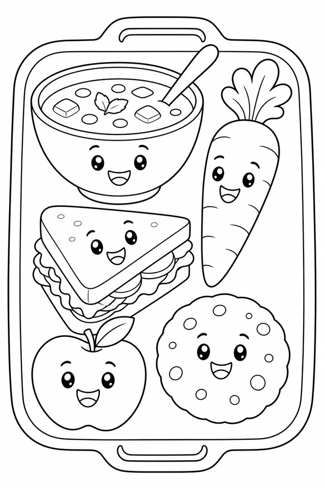 Food With Faces Food With Faces Recipe Tray coloring page