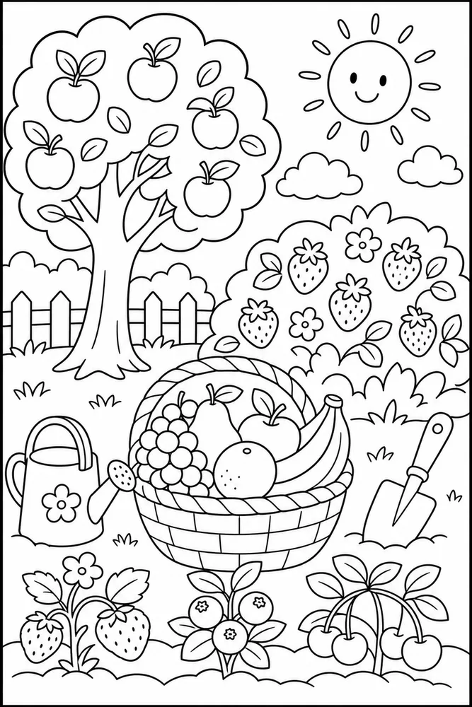 Fruit Food Fruit Food Garden Harvest coloring page