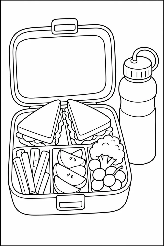Healthy Food Healthy Food Lunch Box coloring page