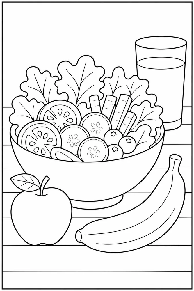 Healthy Food Healthy Food Simple Ingredient Set coloring page
