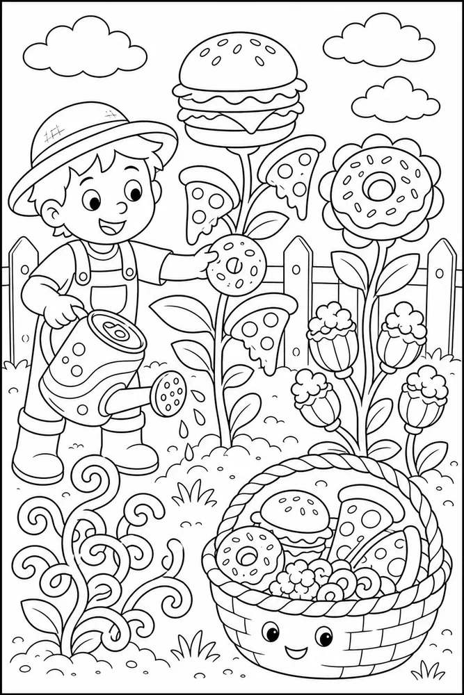 Junk Food Junk Food Garden Harvest coloring page