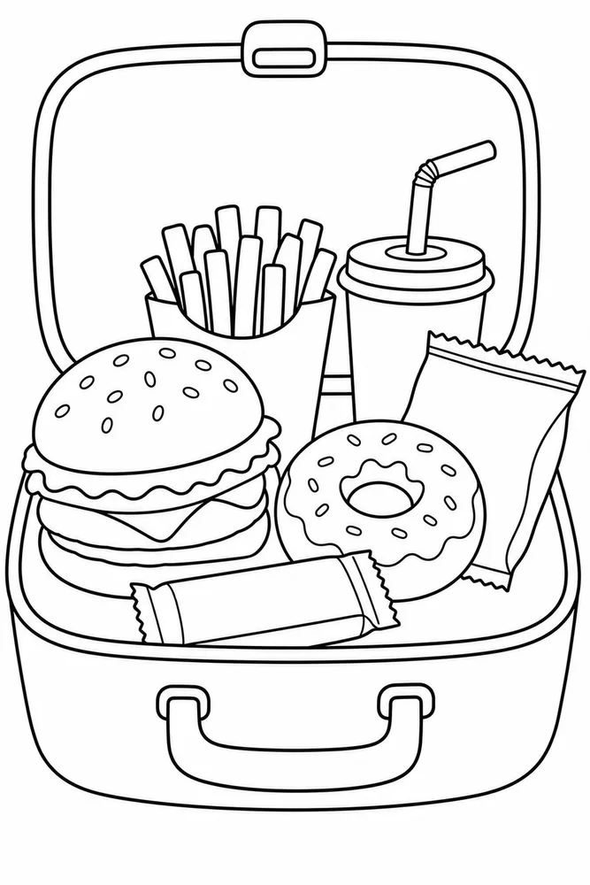 Junk Food Junk Food Lunch Box coloring page