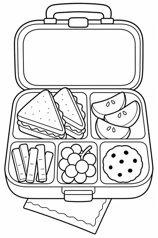 Mini Food Mini Food Lunch Box coloring page