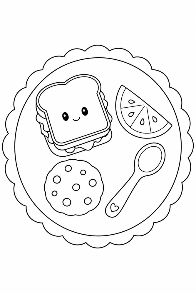 Mini Food Mini Food Plate Arrangement coloring page