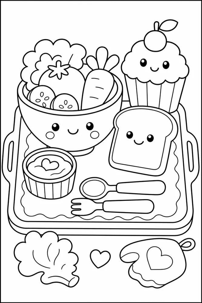 Mini Food Mini Food Recipe Tray coloring page
