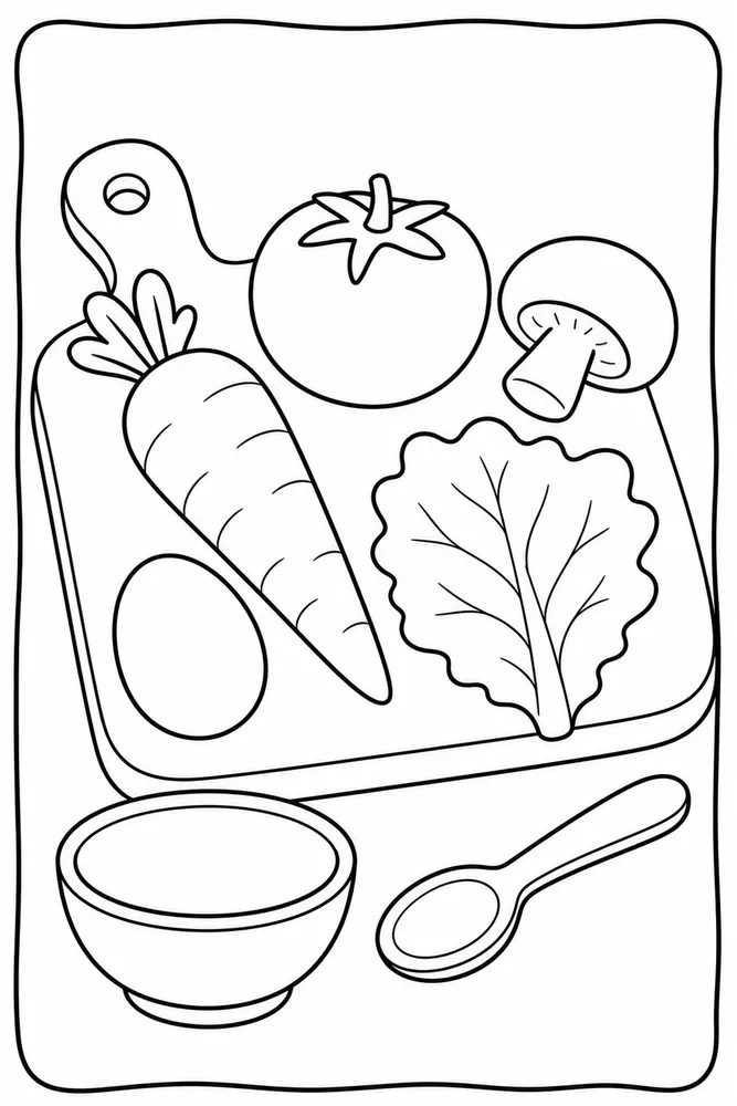 Mini Food Mini Food Simple Ingredient Set coloring page