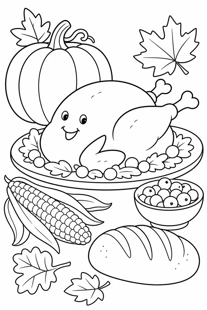 Thanksgiving Food Thanksgiving Food Simple Ingredient Set coloring page