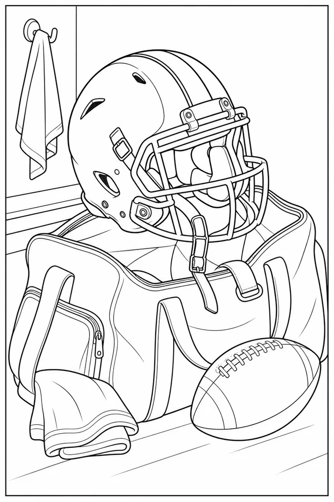 Football Helmet Football helmet activity scene coloring page